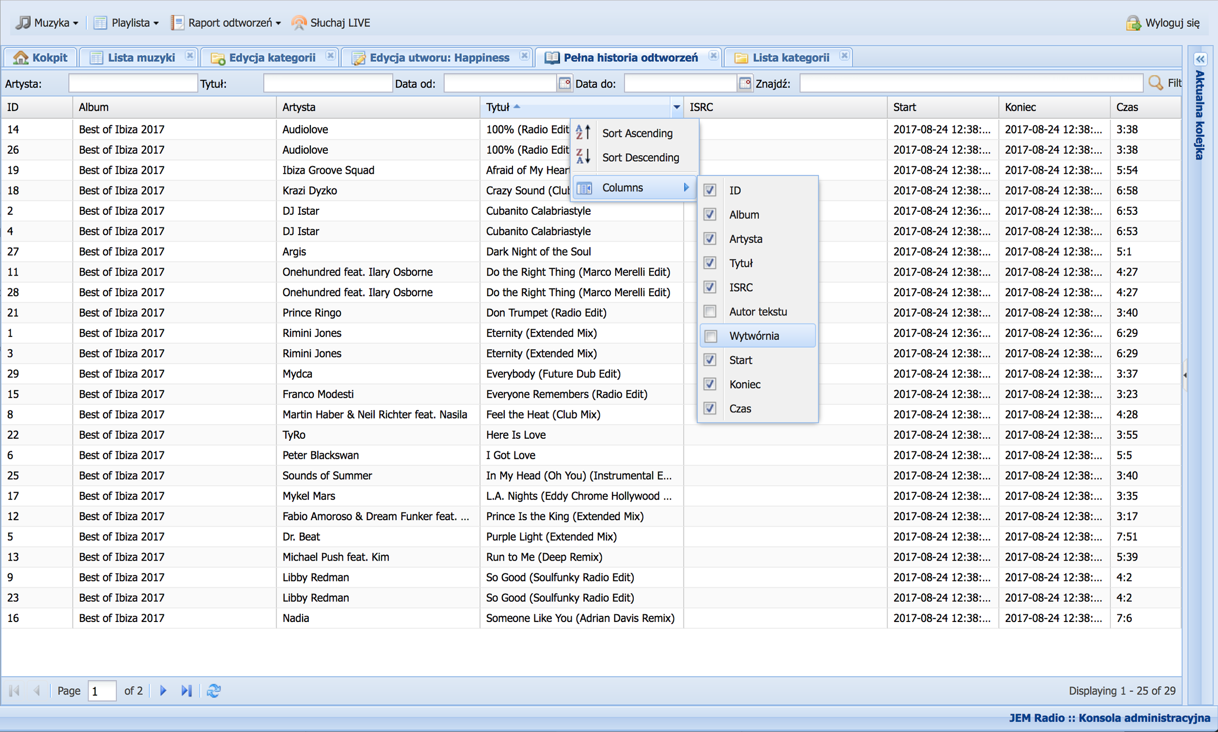 JemRadio - panel administracyjny